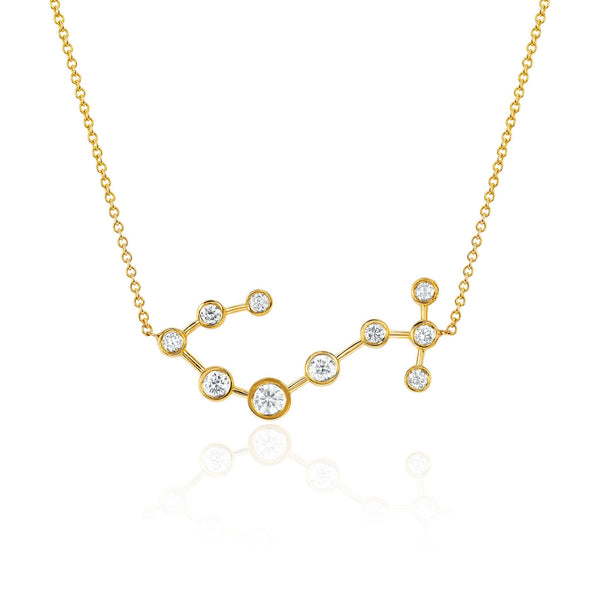 Scorpio Constellation Necklace Yellow Gold by Logan Hollowell Jewelry
