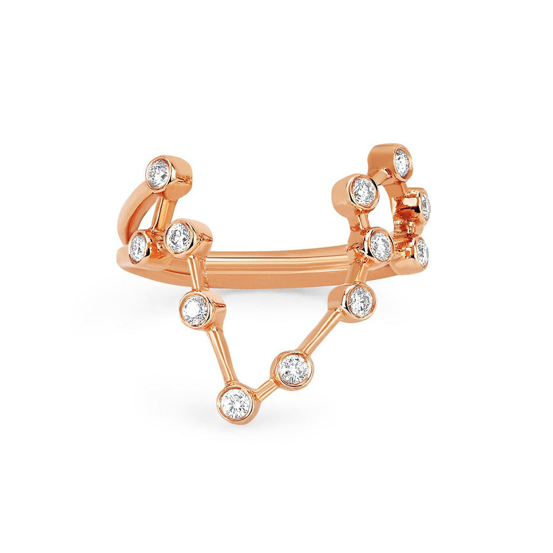 Pisces Diamond Constellation Ring Rose Gold 3 by Logan Hollowell Jewelry