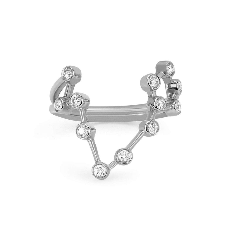 Pisces Diamond Constellation Ring White Gold 3 by Logan Hollowell Jewelry