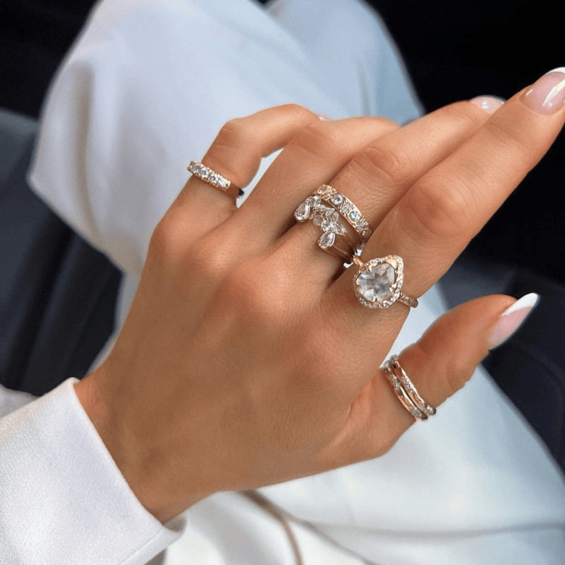 Atlantis Double Diamond Ring by Logan Hollowell Jewelry