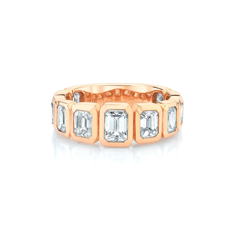 Graduated Emerald Cut Diamond Band Rose Gold 3 11 Diamond by Logan Hollowell Jewelry