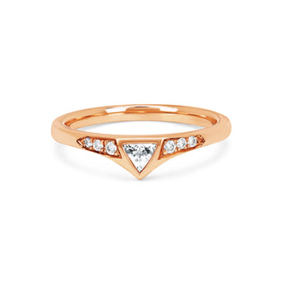 Queen Trillion Diamond Band Rose Gold 3  by Logan Hollowell Jewelry