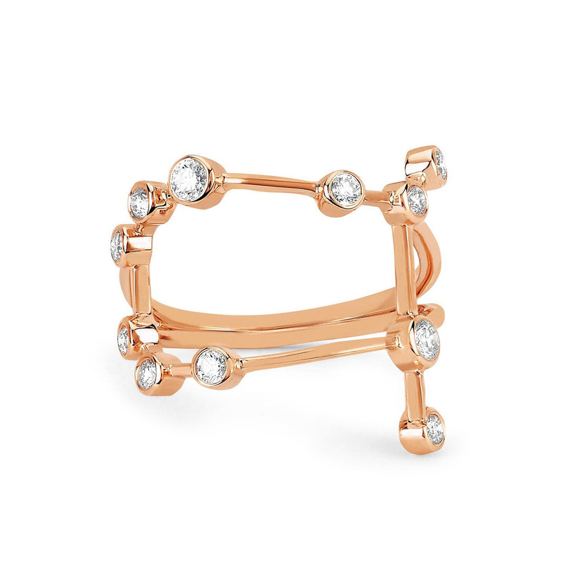 Gemini Constellation Ring Rose Gold 3 by Logan Hollowell Jewelry
