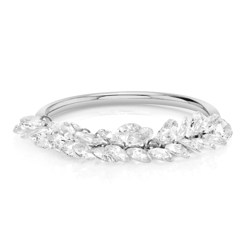 Eau de Rose Cut Diamond Ring White Gold 2.5 by Logan Hollowell Jewelry