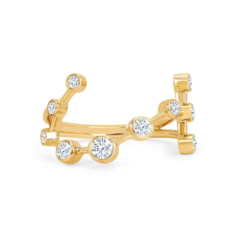 Scorpio Diamond Constellation Ring Yellow Gold 3 by Logan Hollowell Jewelry