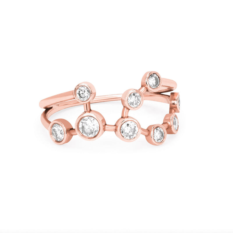 Virgo Diamond Constellation Ring Rose Gold 3 by Logan Hollowell Jewelry