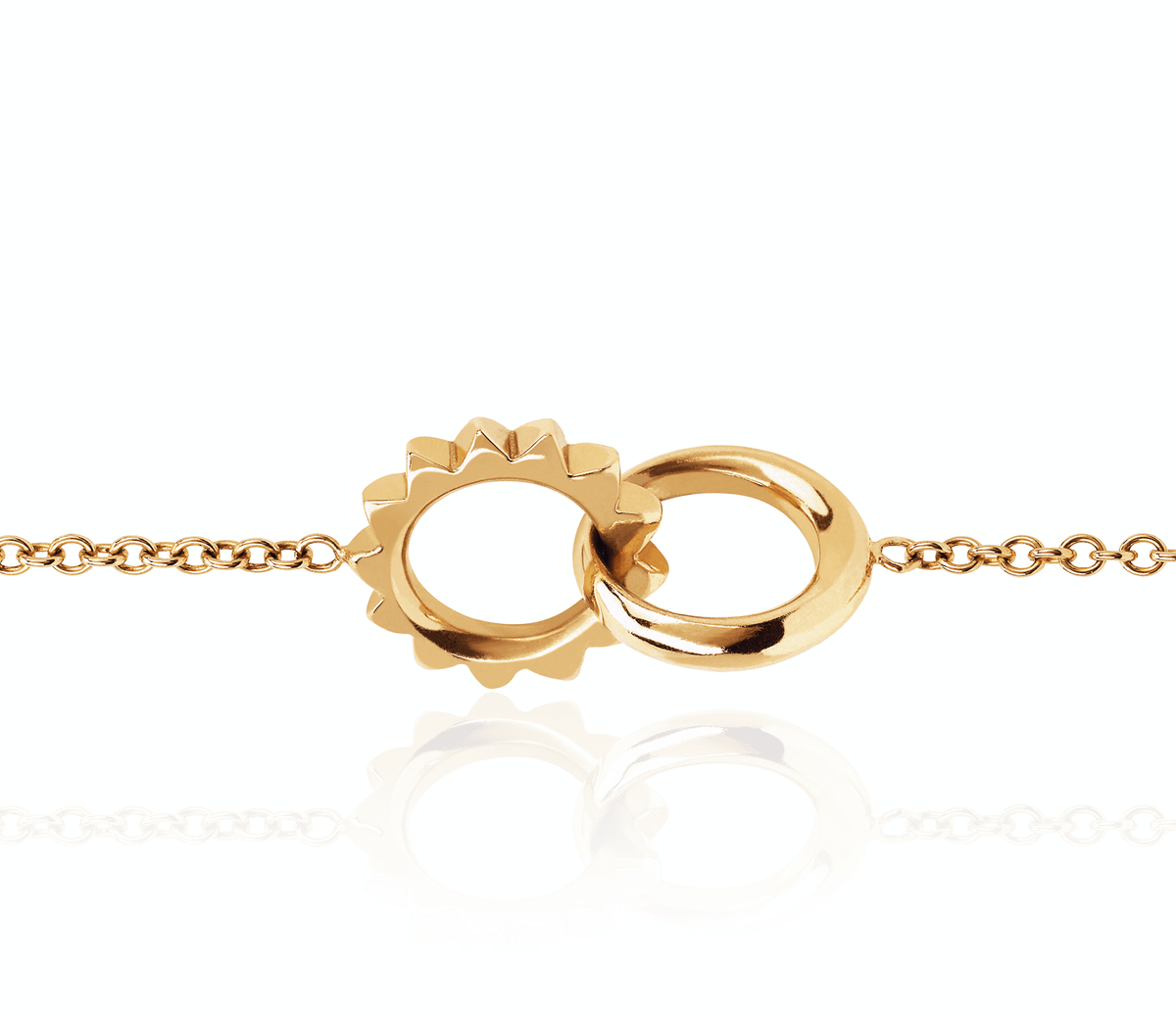 Interlocking Unity Solid Gold Bracelet Yellow Gold by Logan Hollowell Jewelry