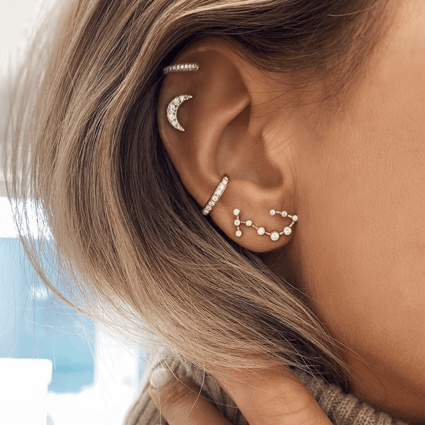 Petite Scorpio Diamond Constellation Studs by Logan Hollowell Jewelry