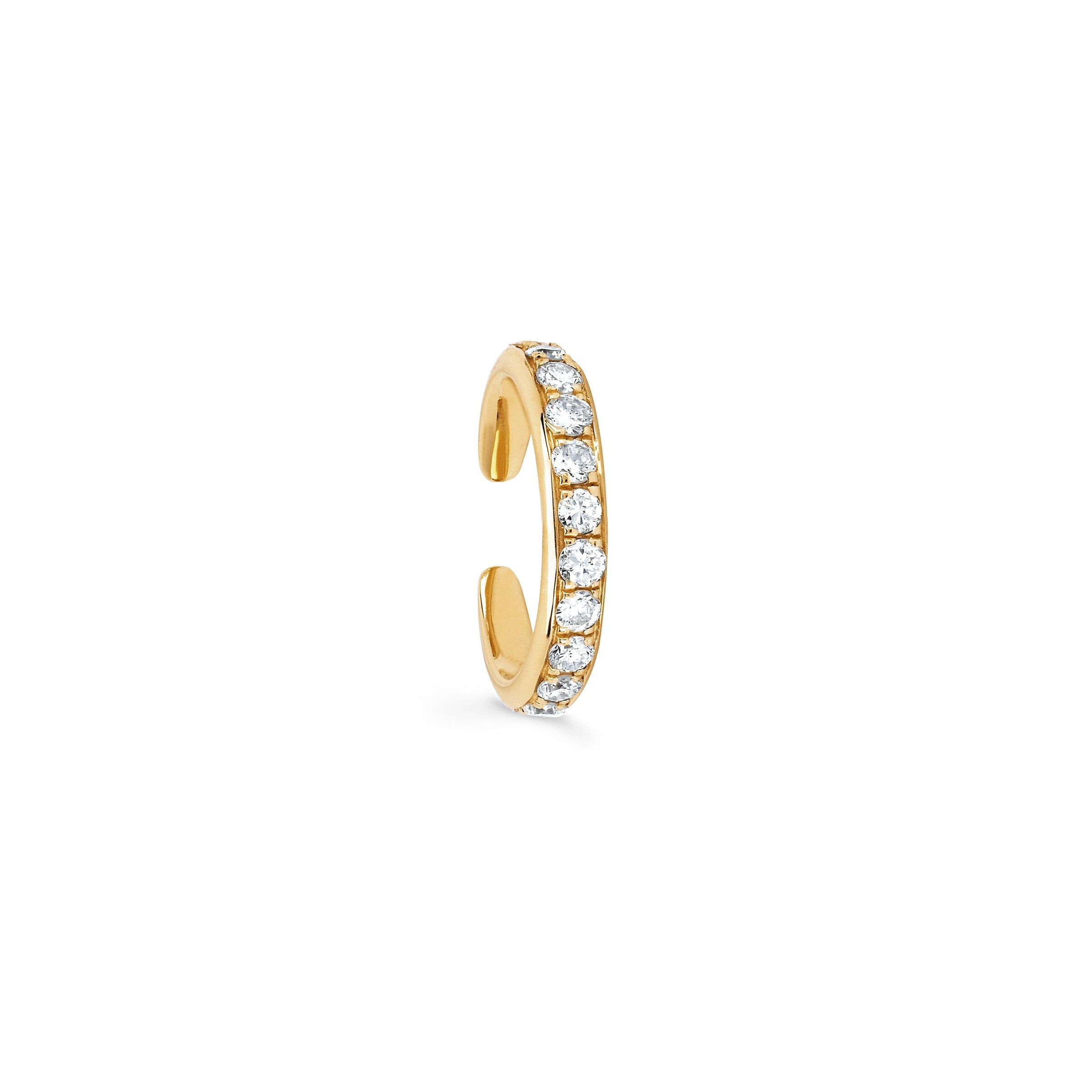Single Row Diamond Ear Cuff | Ready to Ship Yellow Gold by Logan Hollowell Jewelry