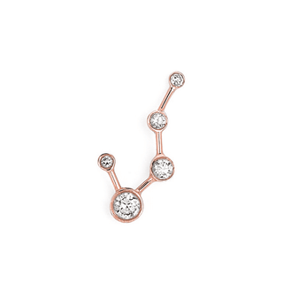 Big Dipper Diamond Constellation Earrings Rose Gold Single Left  by Logan Hollowell Jewelry