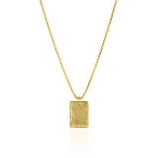 Textured Alchemy Plate Necklace 18" Yellow Gold  by Logan Hollowell Jewelry