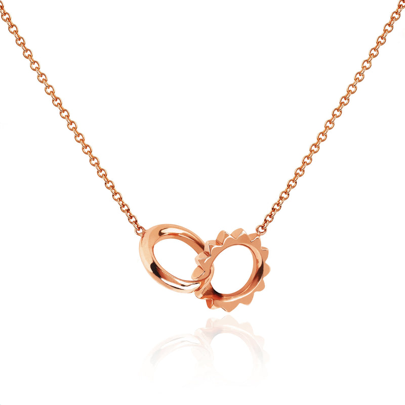 Solid Interlocking Unity Necklace Rose Gold by Logan Hollowell Jewelry