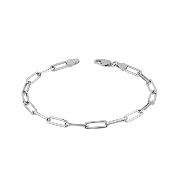 Men's Alchemy Link Bracelet | Ready to Ship White Gold 8" Solid by Logan Hollowell Jewelry