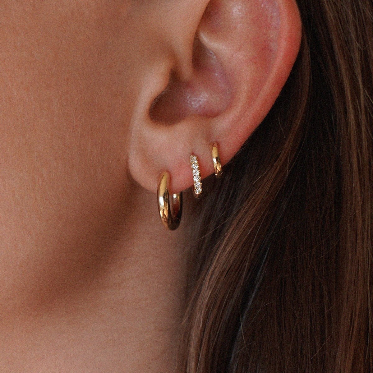 Solid Mini Goddess Hoops by Logan Hollowell Jewelry