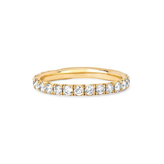 French Pavé Diamond Wilderness Band 4 Yellow Gold  by Logan Hollowell Jewelry