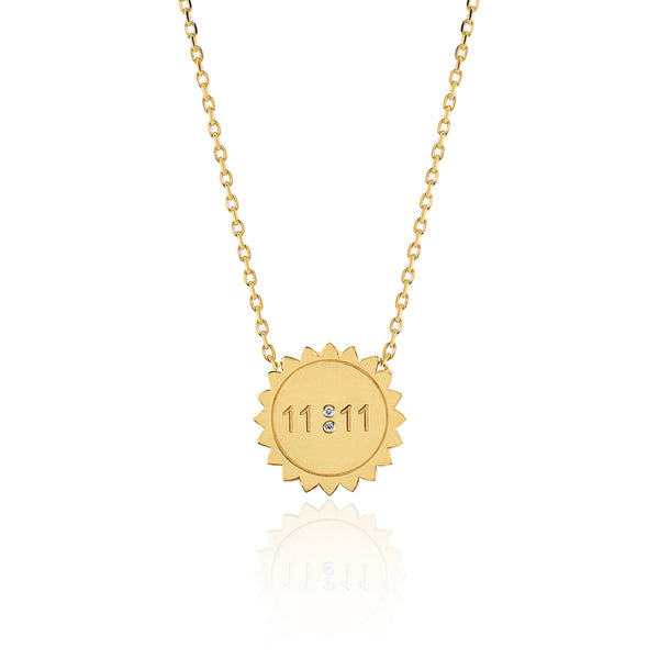 Mini 11:11 Sunshine Necklace | Ready to Ship Yellow Gold 16" by Logan Hollowell Jewelry