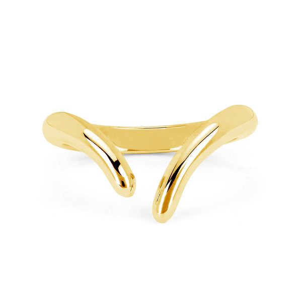 Men's Solid Tusk Ring Yellow Gold 8 by Logan Hollowell Jewelry