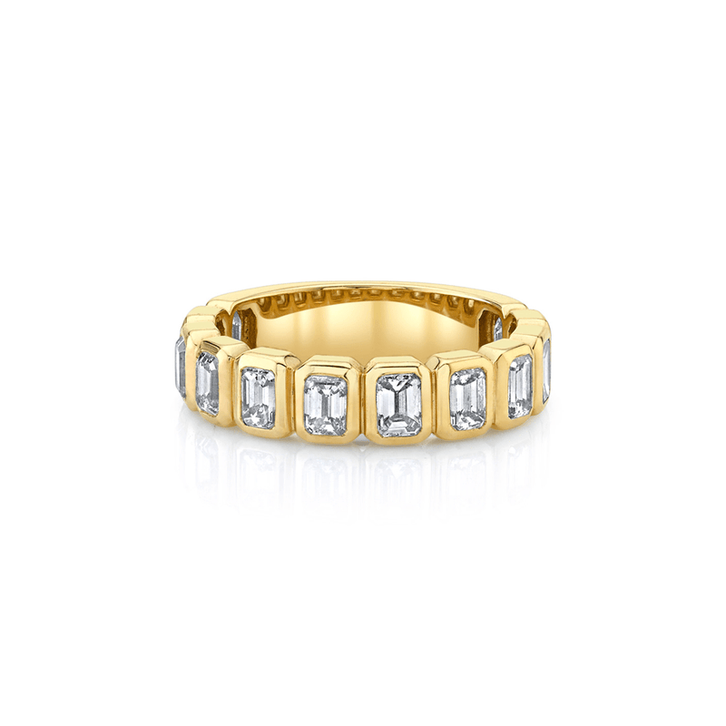 Emerald Cut Diamond Band Yellow Gold 3 by Logan Hollowell Jewelry