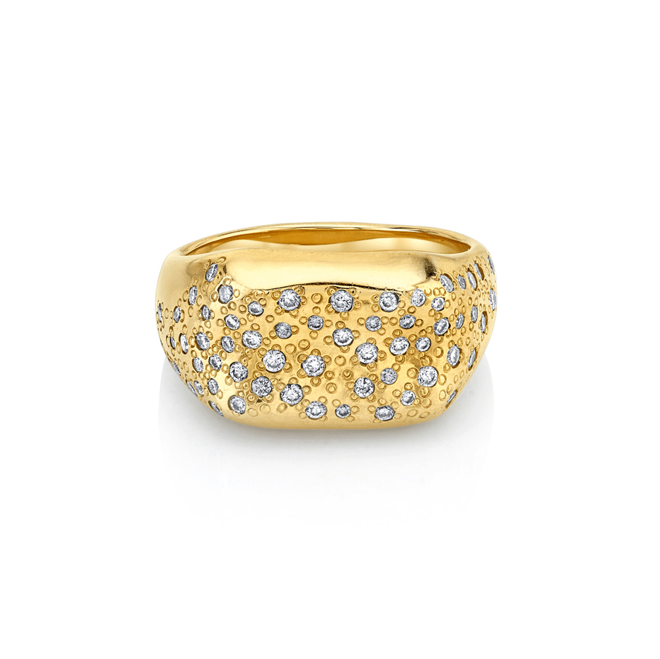 Pavé Diamond Oracle Ring 3 Yellow Gold by Logan Hollowell Jewelry