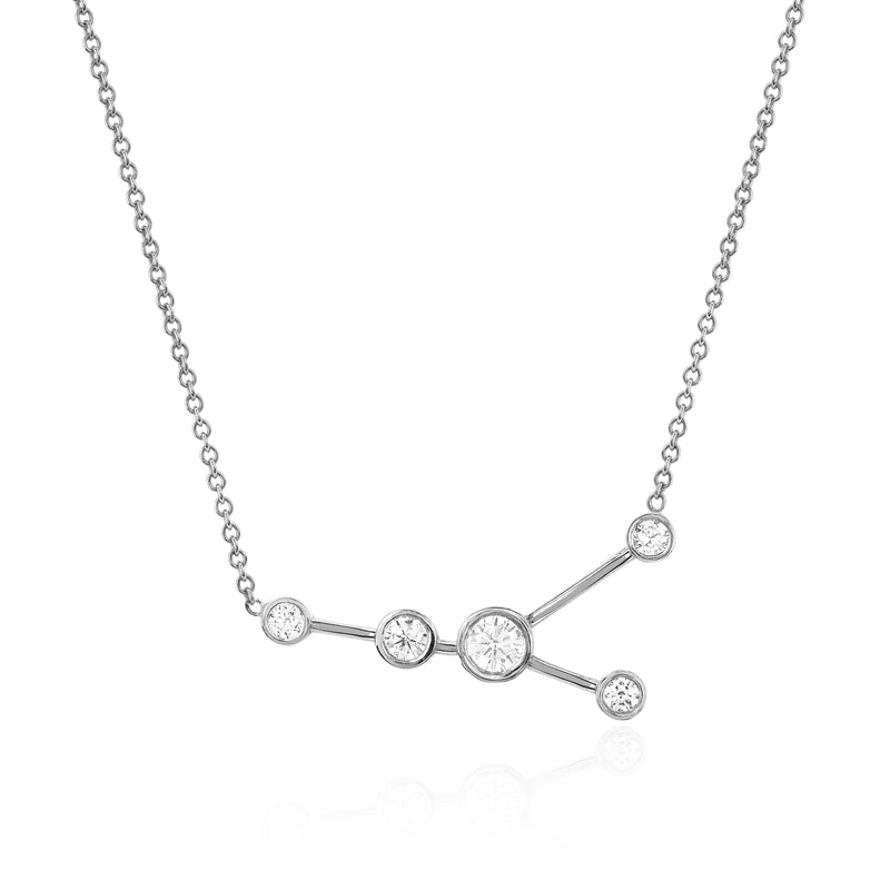 Cancer Constellation Necklace White Gold by Logan Hollowell Jewelry