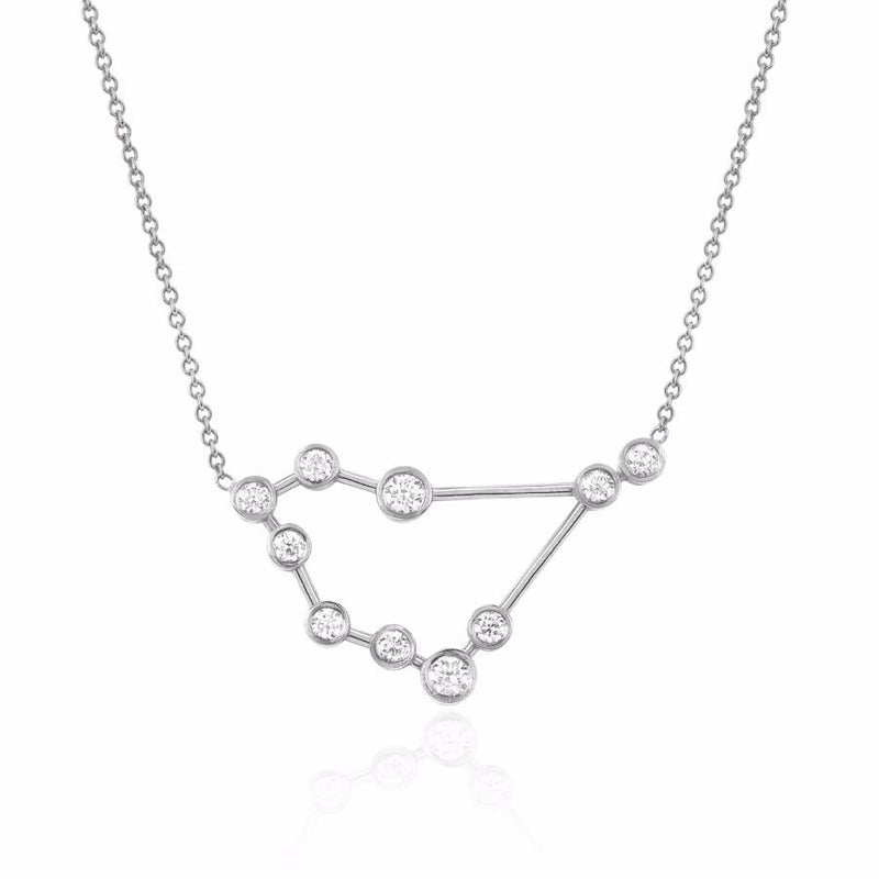 Capricorn Constellation Necklace White Gold by Logan Hollowell Jewelry