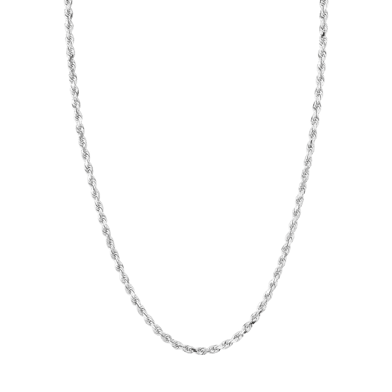 Men's Rope Chain White Gold 18" by Logan Hollowell Jewelry