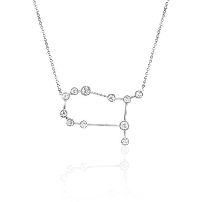 Gemini Constellation Necklace White Gold by Logan Hollowell Jewelry