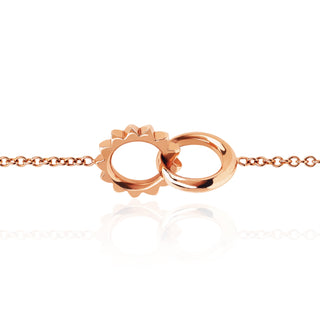 Interlocking Unity Solid Gold Bracelet Rose Gold   by Logan Hollowell Jewelry