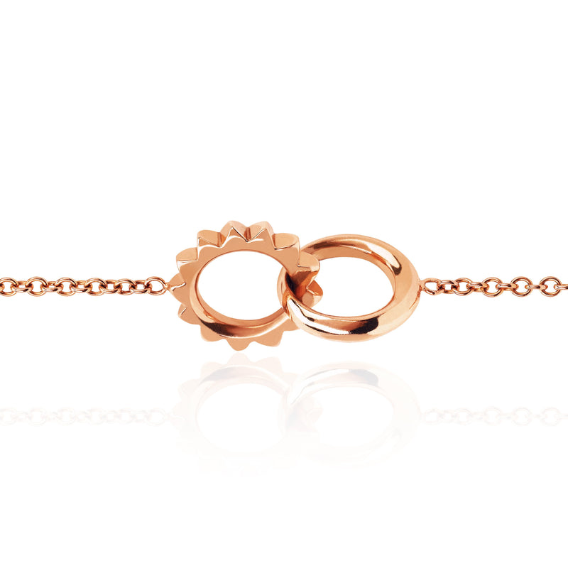 Interlocking Unity Solid Gold Bracelet Rose Gold by Logan Hollowell Jewelry