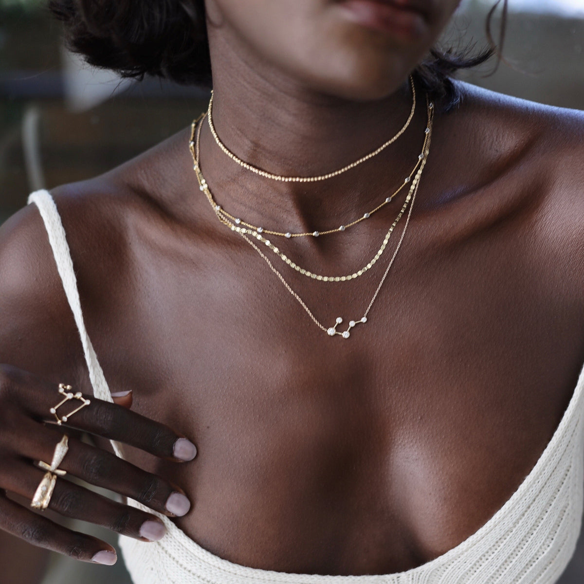 Big Dipper Diamond Constellation Necklace by Logan Hollowell Jewelry
