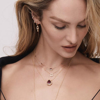 Queen Water Drop Ruby Necklace with Sprinkled Diamonds    by Logan Hollowell Jewelry