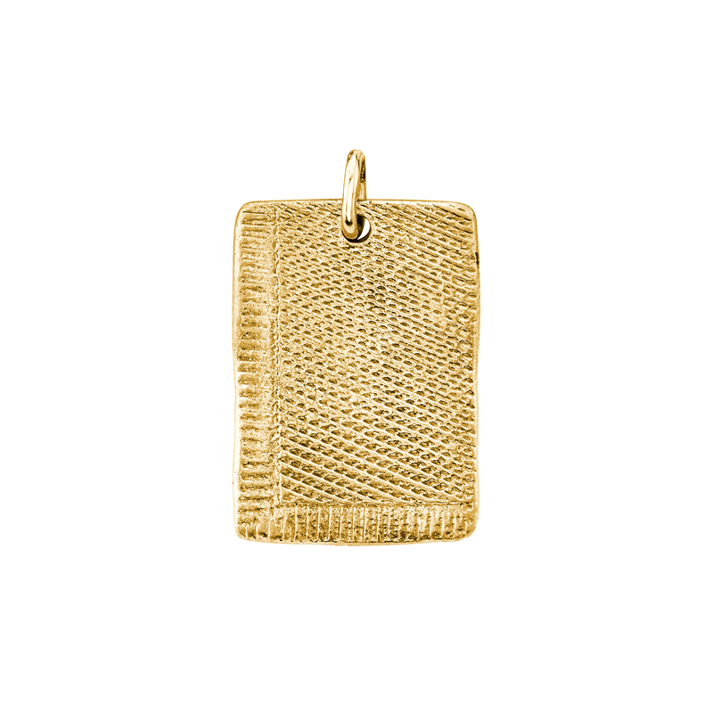 Textured Alchemy Plate Pendant Yellow Gold by Logan Hollowell Jewelry