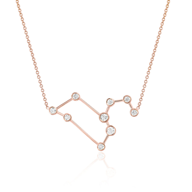 Leo Constellation Necklace Rose Gold by Logan Hollowell Jewelry
