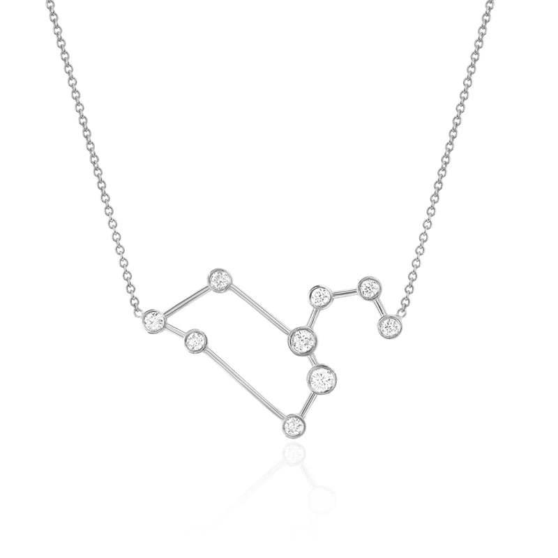 Leo Constellation Necklace White Gold by Logan Hollowell Jewelry