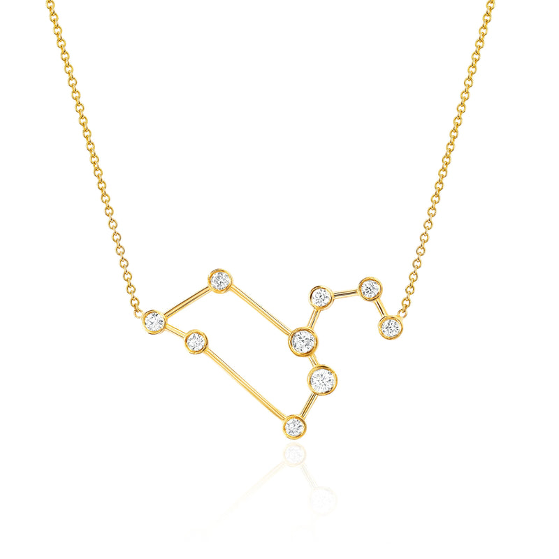 Leo Constellation Necklace Yellow Gold by Logan Hollowell Jewelry