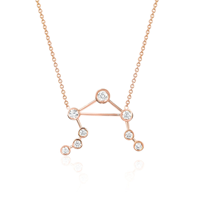 Libra Constellation Necklace Rose Gold by Logan Hollowell Jewelry