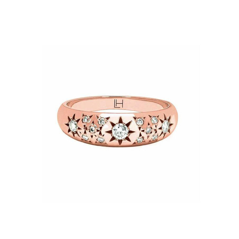 Pavé Star Set Rounded Ring Rose Gold 3 by Logan Hollowell Jewelry