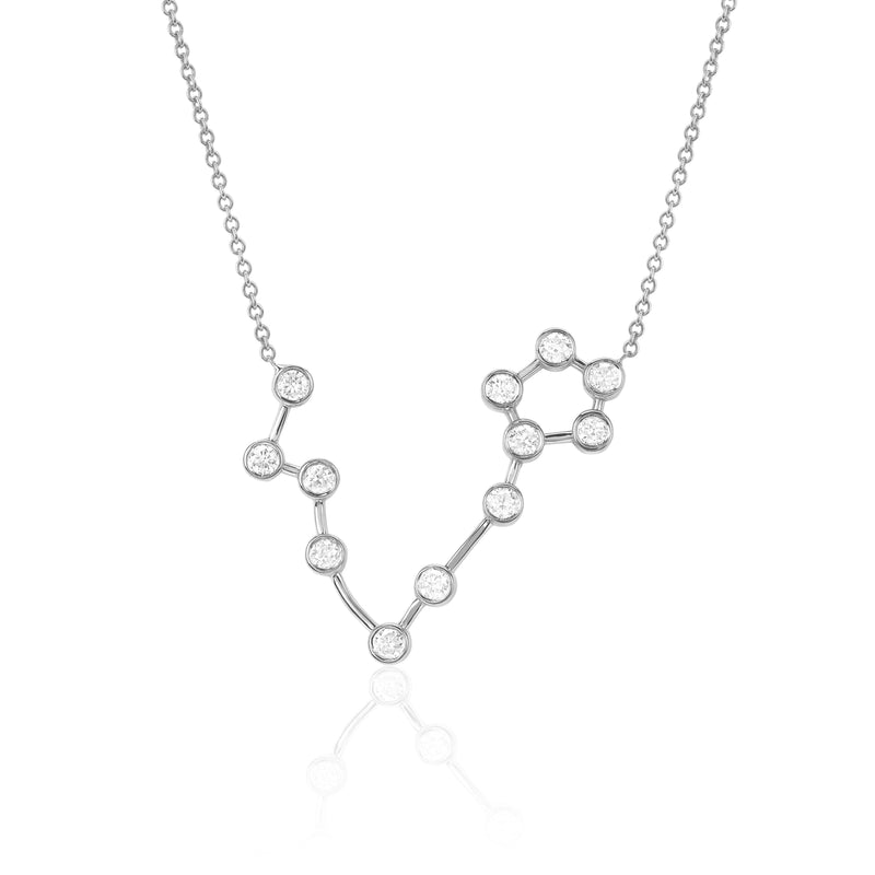 Pisces Constellation Necklace White Gold by Logan Hollowell Jewelry