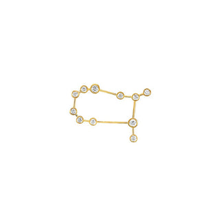 Classic Gemini Constellation Stud | Ready to Ship Yellow Gold Single Right  by Logan Hollowell Jewelry