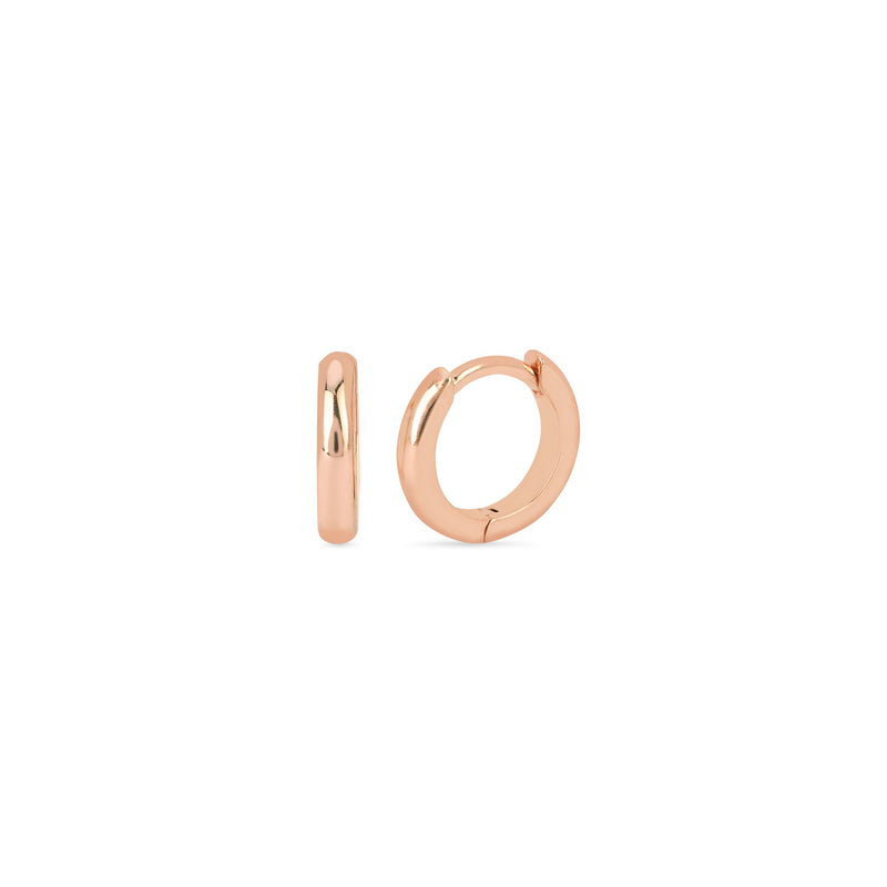 Solid Mini Goddess Hoops Rose Gold Pair by Logan Hollowell Jewelry