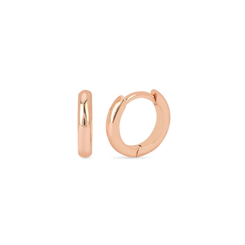 Solid Goddess Hoops Rose Gold Pair by Logan Hollowell Jewelry