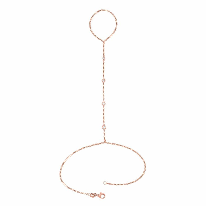 Cosmic Glitter Hand Chain Rose Gold by Logan Hollowell Jewelry
