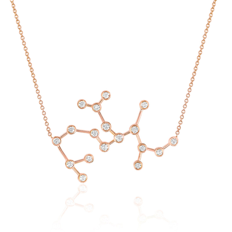 Sagittarius Constellation Necklace Rose Gold by Logan Hollowell Jewelry