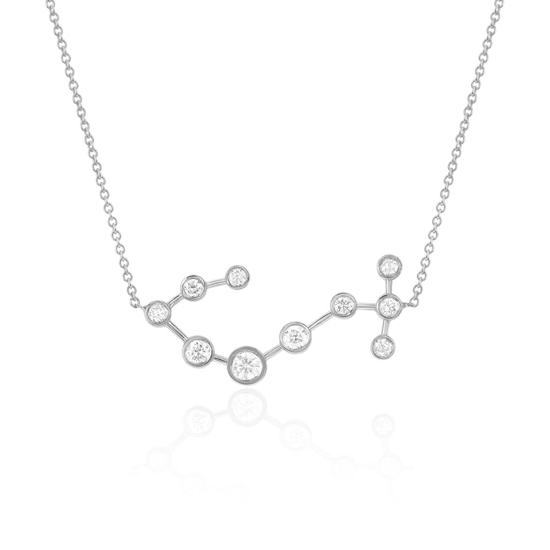 Scorpio Constellation Necklace White Gold by Logan Hollowell Jewelry