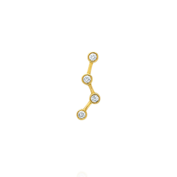 Ursa Major Diamond Split Studs Yellow Gold 4 Diamond Earring by Logan Hollowell Jewelry