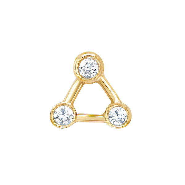 Mini Summer Triangle Diamond Constellation Earrings Yellow Gold Single Earring by Logan Hollowell Jewelry