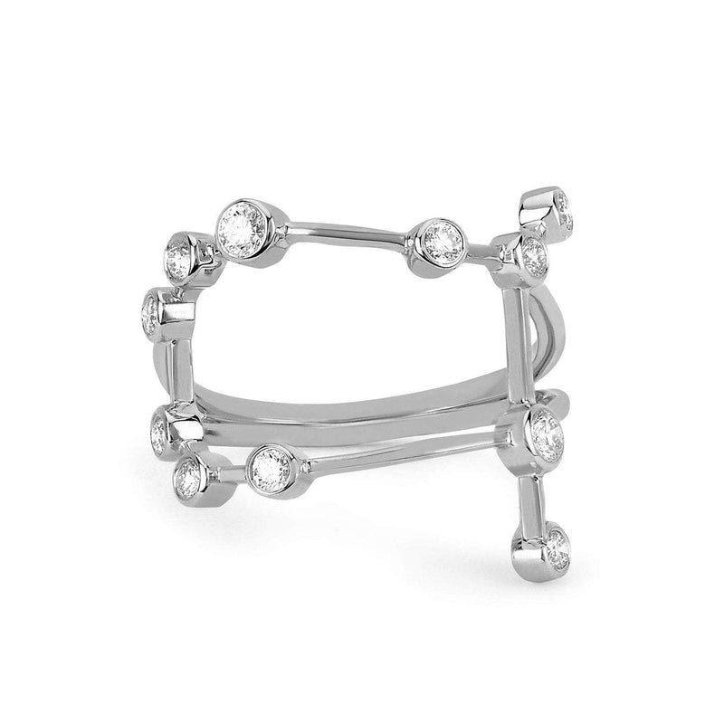Gemini Constellation Ring White Gold 3 by Logan Hollowell Jewelry