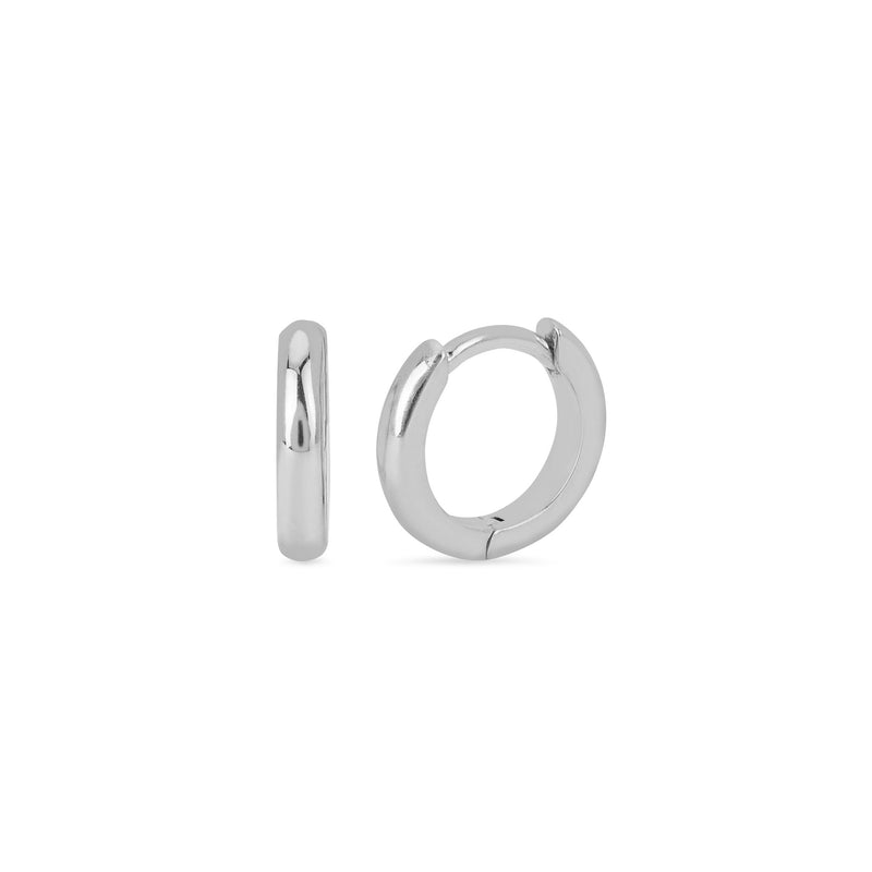 Solid Goddess Hoops White Gold Pair by Logan Hollowell Jewelry