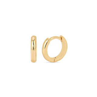 Solid Goddess Hoops Yellow Gold Pair  by Logan Hollowell Jewelry