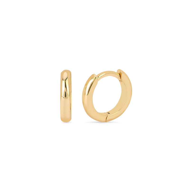 Solid Goddess Hoops Yellow Gold Pair by Logan Hollowell Jewelry